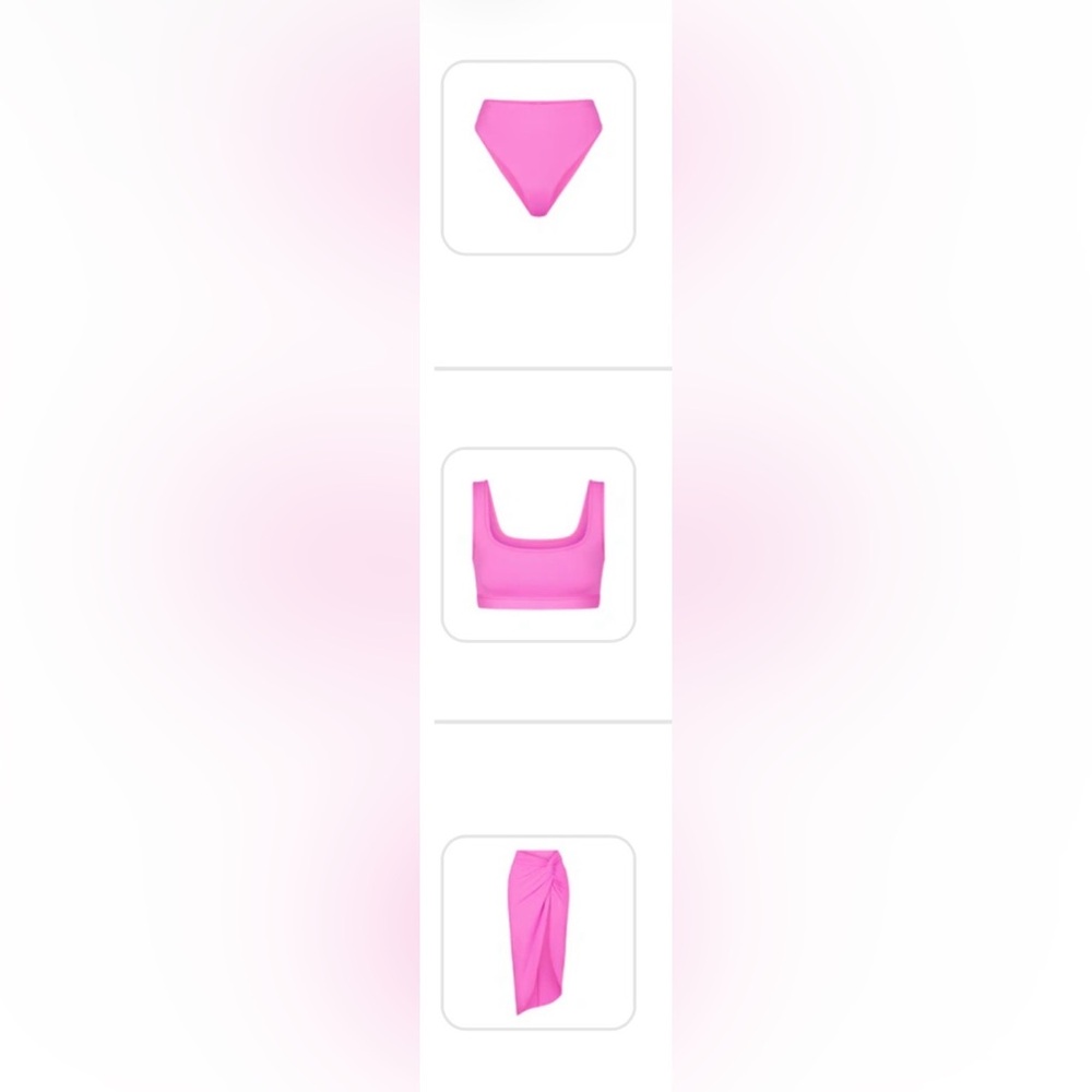 SKIMS Taffy Pink 3 piece Swim Set